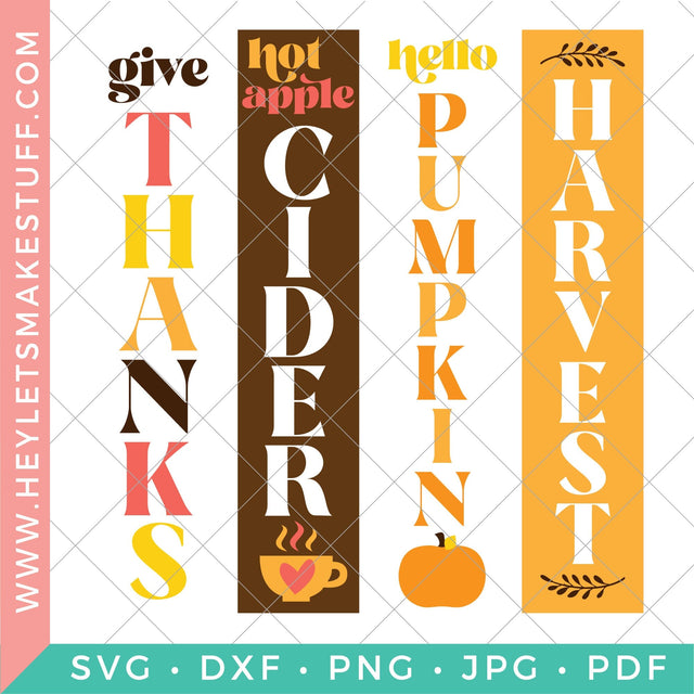 Fall Porch Sign SVG Bundle SVG Hey Let's Make Stuff 
