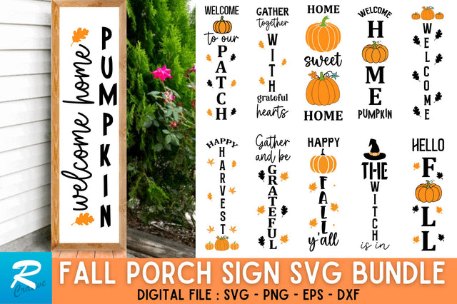 Fall Porch Sign SVG Bundle SVG Regulrcrative 