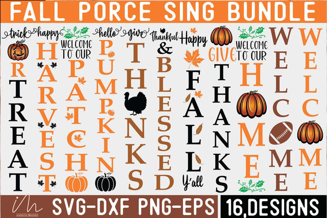 Fall Porch Sign Svg Bundle, Thanksgiving Porch Sign SVG, Digital Download, Halloween porch sing, Pumpkin SVG, Fall Cricut, Silhouette SVG SVG Isabella Machell 