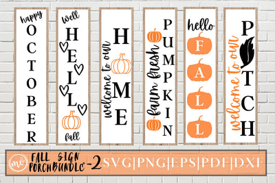 Fall Porch Sign SVG Bundle | VOL-2 | 6 SVG MockupSvgVenue 