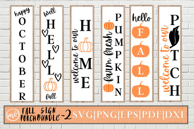 Fall Porch Sign SVG Bundle | VOL-2 | 6 SVG MockupSvgVenue 
