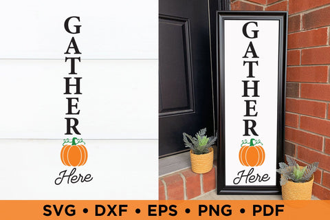 Fall Porch Sign SVG - Gather Here SVG SVG CraftLabSVG 