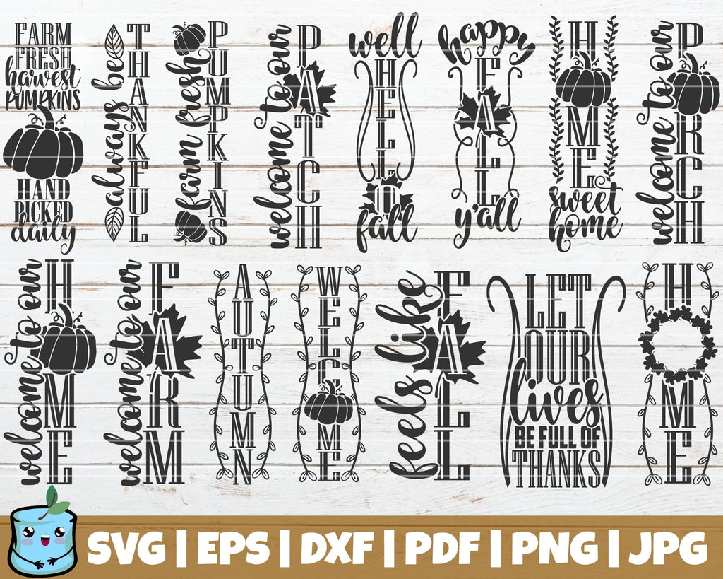 Fall Porch Signs SVG Bundle - So Fontsy