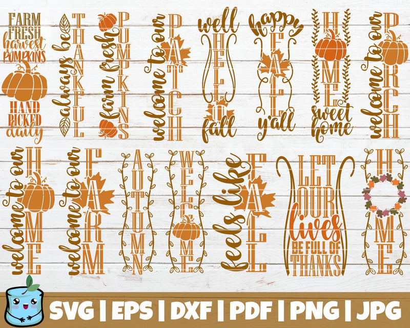 Fall Porch Signs SVG Bundle SVG MintyMarshmallows 