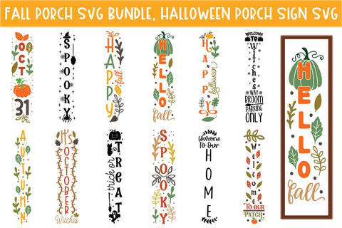 Fall Porch SVG Bundle, Halloween Porch Sign Svg SVG md faruk hossain 