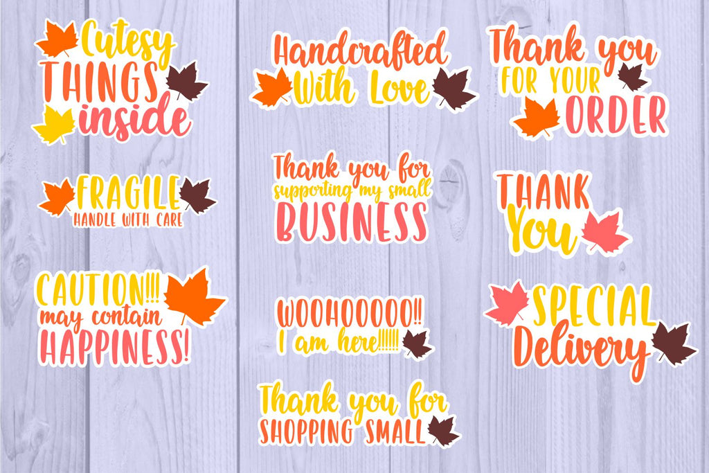 Fall Printable PNG Packaging Stickers Fall Autumn Small Business ...