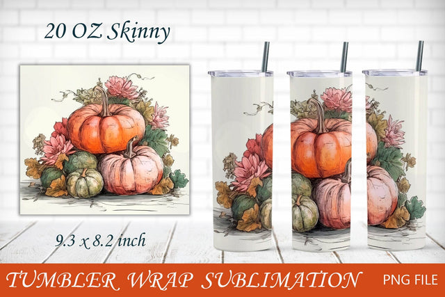 Fall pumpkin 20 oz tumbler wrap, Autumn tumbler sublimation Sublimation AnastasiyaArtDesign 