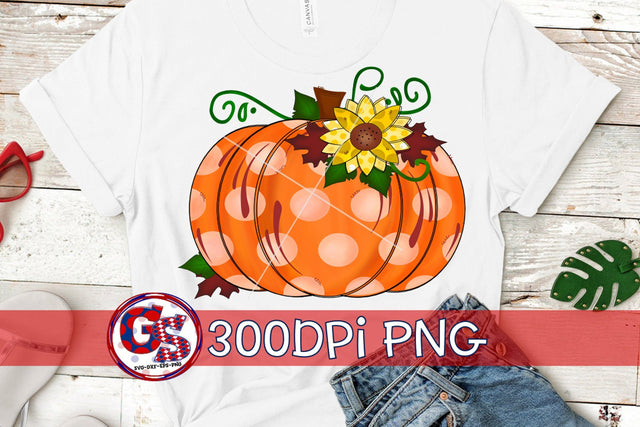 Fall Pumpkin and Sunflower PNG for Sublimation Sublimation Greedy Stitches 