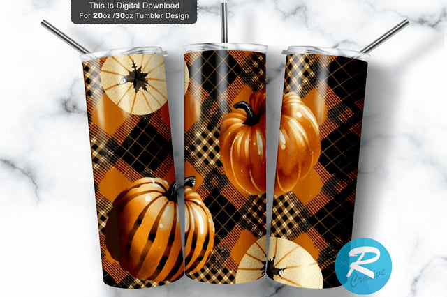Fall Pumpkin buffalo 20 oz / 30 oz Tumbler PNG Sublimation Regulrcrative 