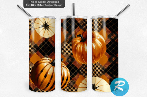 Fall Pumpkin buffalo 20 oz / 30 oz Tumbler PNG Sublimation Regulrcrative 