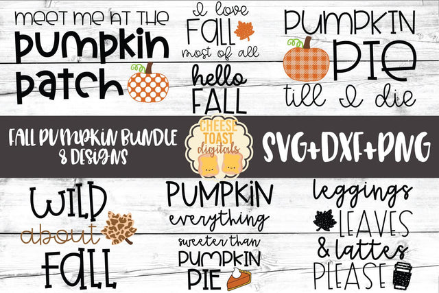 Fall Pumpkin Bundle - Autumn SVG PNG DXF Cut Files SVG Cheese Toast Digitals