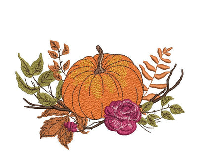 Fall Pumpkin Embroidery Design, Autumn Embroidery Design, Thanksgiving Embroidery, 4 sizes, Instant Download Embroidery/Applique DESIGNS Nino Nadaraia 