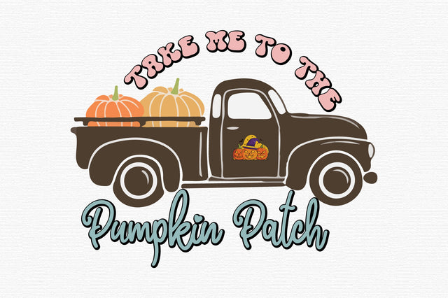 Fall Pumpkin Farm Truck SVG Design SVG designartist 