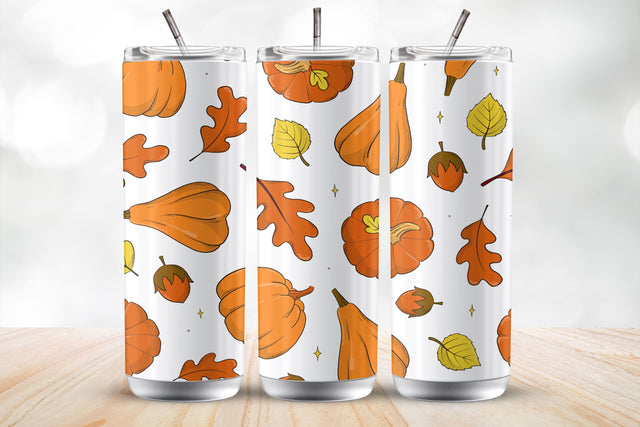 Fall Pumpkin Leaves 20 Oz Tumbler Wrap Sublimation Design Sublimation MockupSvgVenue 