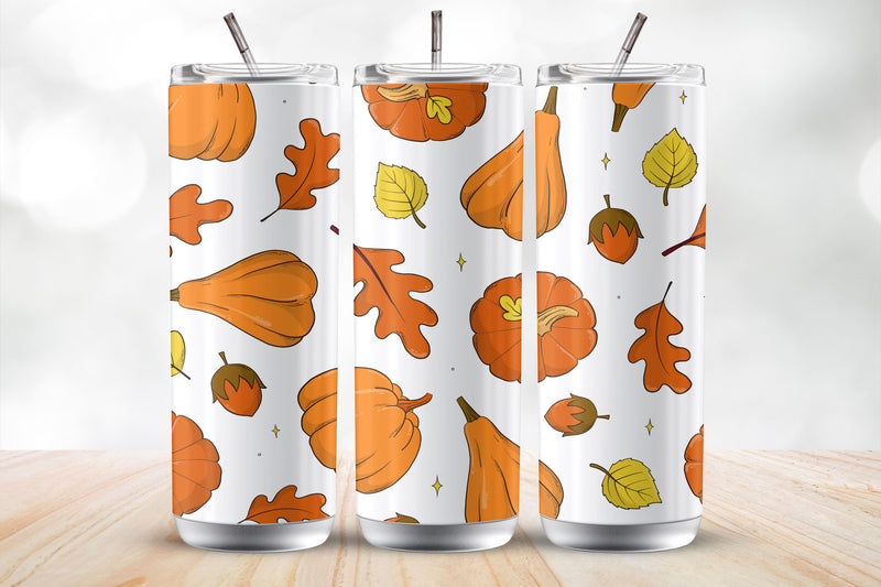 Fall Pumpkin Leaves 20 Oz Tumbler Wrap Sublimation Design Sublimation MockupSvgVenue 