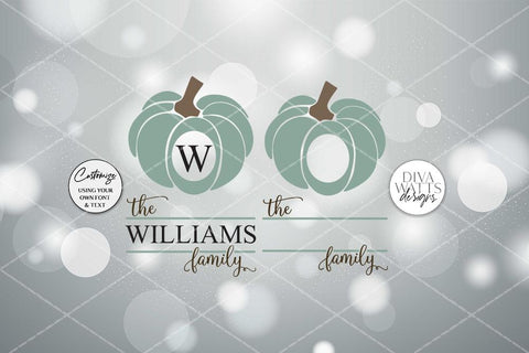 Fall Pumpkin Monogram SVG | Autumn Sign Design SVG Diva Watts Designs 