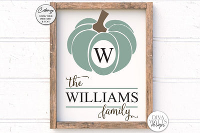 Fall Pumpkin Monogram SVG | Autumn Sign Design SVG Diva Watts Designs 