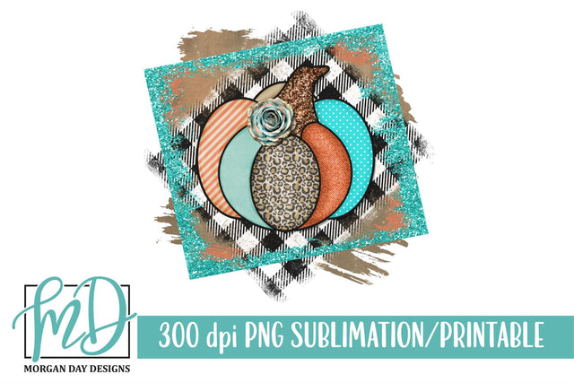 Fall Pumpkin Patchwork Sublimation PNG Sublimation Morgan Day Designs 