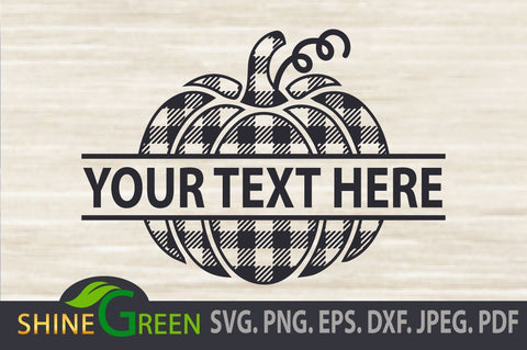 Fall Pumpkin Plaid Monogram SVG PNG EPS DXF SVG Shine Green Art 