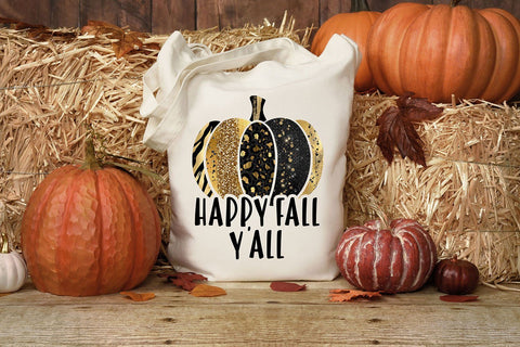 Fall Pumpkin PNG | Black and Gold Pumpkin Sublimation Design Sublimation B Renee Design 