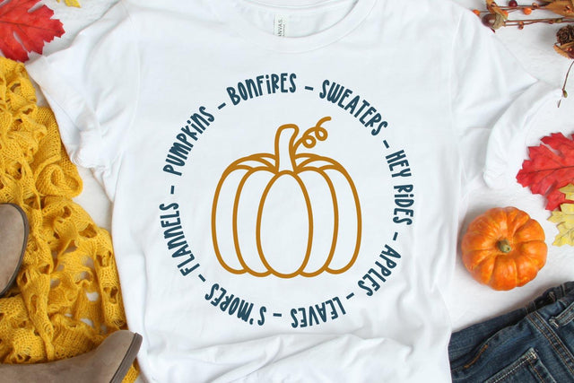 Fall Pumpkin Round SVG Cut File SVG Shine Green Art 