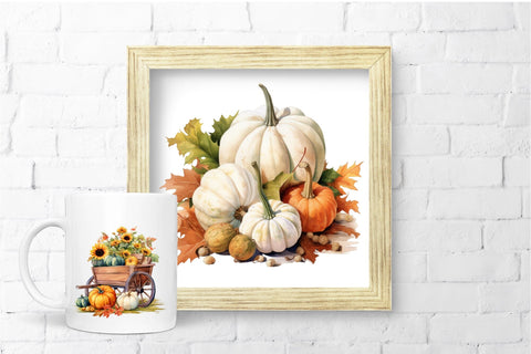 Fall Pumpkin Sublimation Bundle, Autumn Pumpkin Clipart Sublimation OrangeBrushStudio 