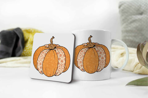 Fall Pumpkin Sublimation Design - Orange Fabric Pattern Sublimation Digital Honeybee 
