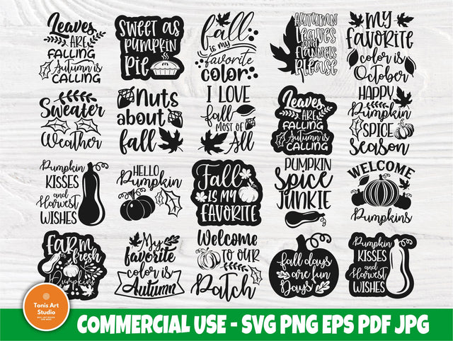 Fall Pumpkin SVG Bundle, Autumn Svg, Halloween Svg SVG TonisArtStudio 