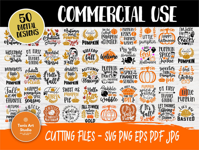 Fall Pumpkin SVG Cut Files, Halloween Svg Bundle SVG TonisArtStudio 