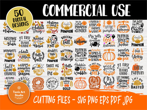 Fall Pumpkin SVG Cut Files, Halloween Svg Bundle SVG TonisArtStudio 