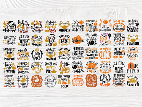 Fall Pumpkin SVG Cut Files, Halloween Svg Bundle SVG TonisArtStudio 