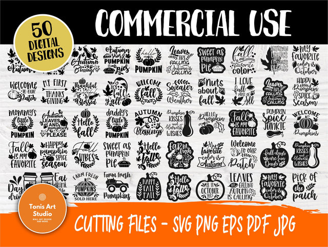 Fall Pumpkin SVG Cut Files, Halloween Svg Bundle SVG TonisArtStudio 