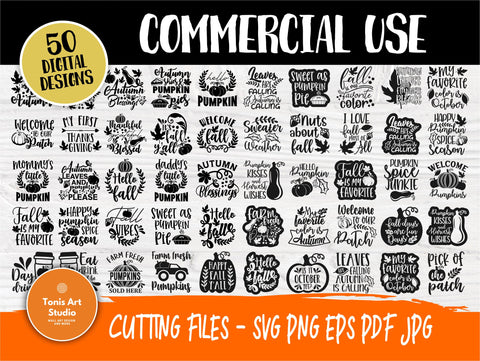 Fall Pumpkin SVG Cut Files, Halloween Svg Bundle SVG TonisArtStudio 