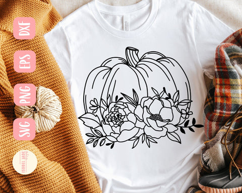 Fall pumpkin SVG design - Pumpkin SVG file for Cricut - Flower SVG SVG Isobel Jade Designs 