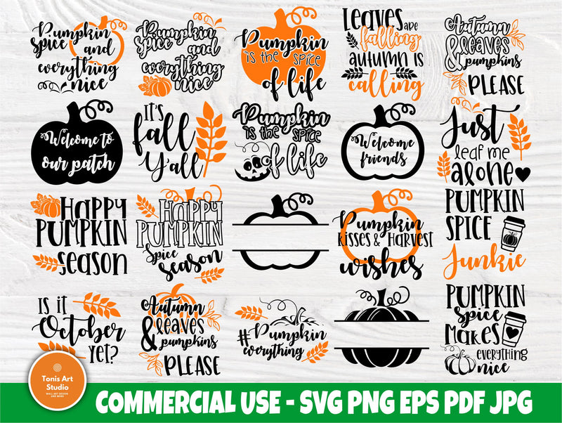 Fall pumpkin SVG | Fall svg | Bundle cut files | Pumpkin quotes svg ...