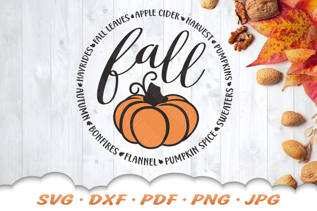 Fall Pumpkin SVG | Round Fall Sign SVG Cloud9Design 