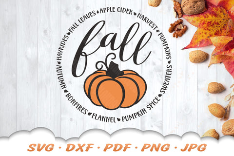 Fall Pumpkin SVG | Round Fall Sign SVG Cloud9Design 