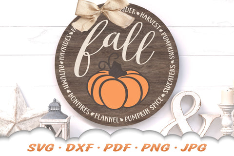 Fall Pumpkin SVG | Round Fall Sign SVG Cloud9Design 