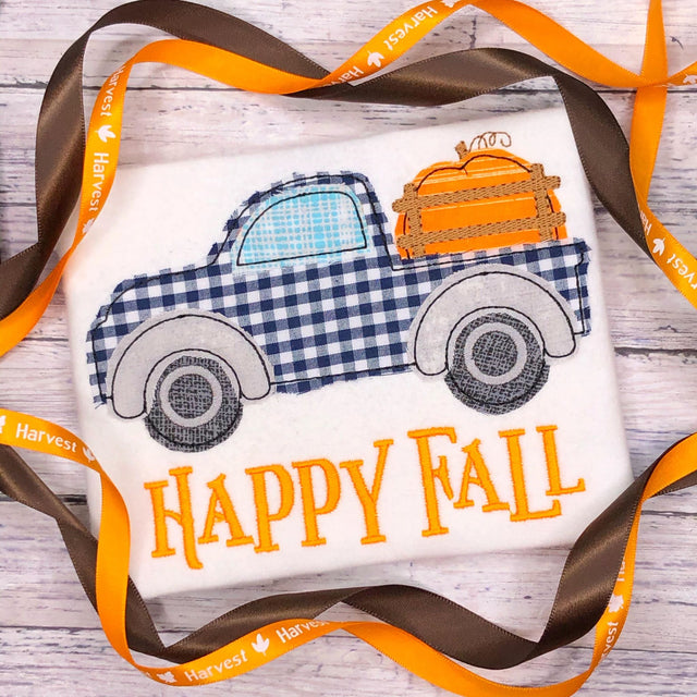 Fall Pumpkin Truck Machine Applique Embroidery Design Embroidery/Applique DESIGNS So Fontsy Design Shop 
