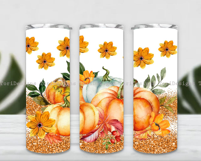 Fall Pumpkin Tumbler Wrap, Tumbler PNG Designs, Fall Pumpkin 20oz Skinny Tumbler, Fall Pumpkin Skinny Tumbler PNG, Pumpkin 20oz Skinny Tumbler Sublimation Designs Sublimation ToriDesigns 