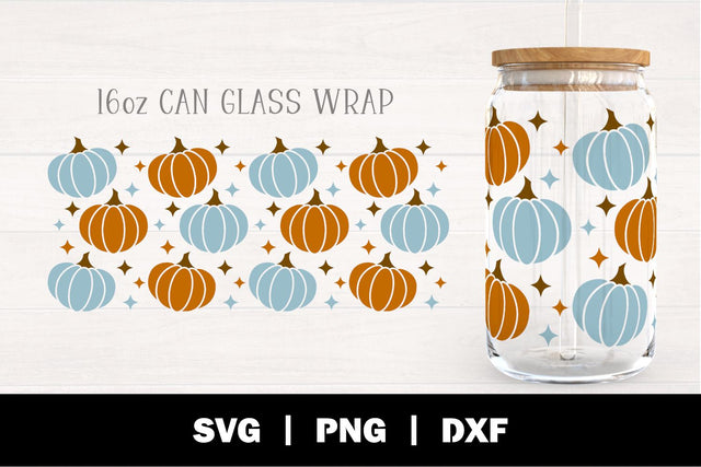 Fall Pumpkins 16oz Can Glass Wrap SVG SVG Ollive Studio 