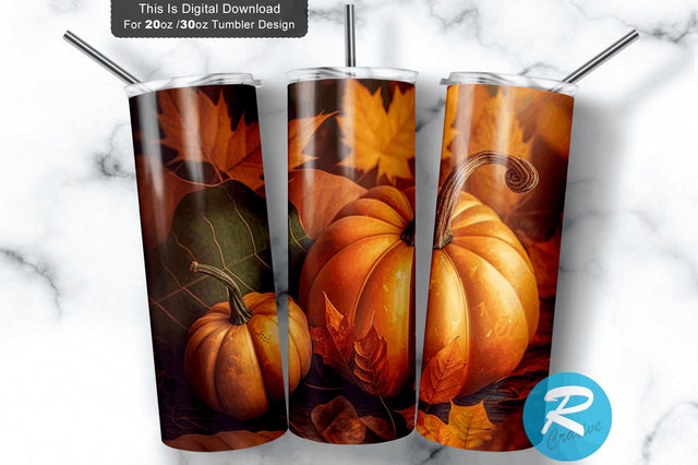 Fall Pumpkins 20 oz / 30 oz Tumbler PNG Sublimation Regulrcrative 