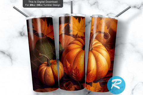 Fall Pumpkins 20 oz / 30 oz Tumbler PNG Sublimation Regulrcrative 
