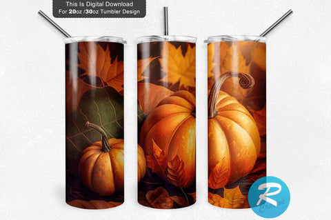 Fall Pumpkins 20 oz / 30 oz Tumbler PNG Sublimation Regulrcrative 