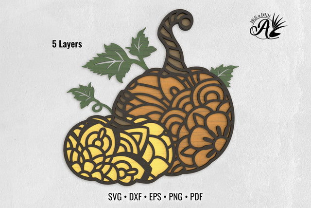 Fall Pumpkins Mandala layered SVG files SVG Angel on Empire 