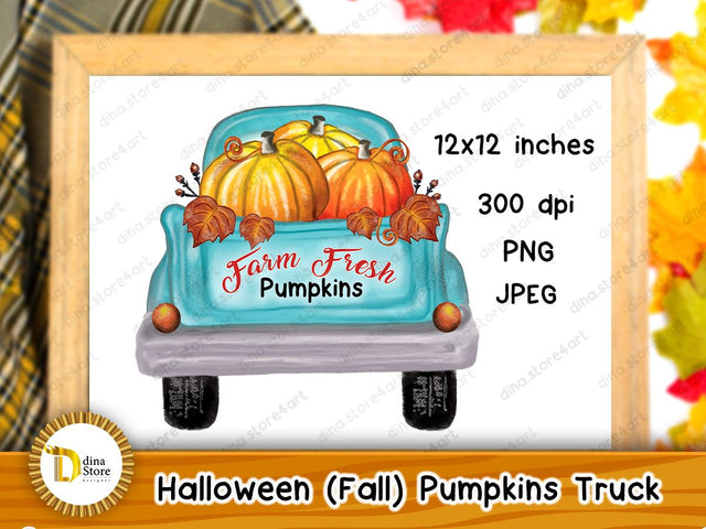 Fall Pumpkins Truck Sublimation Dina.store4art 
