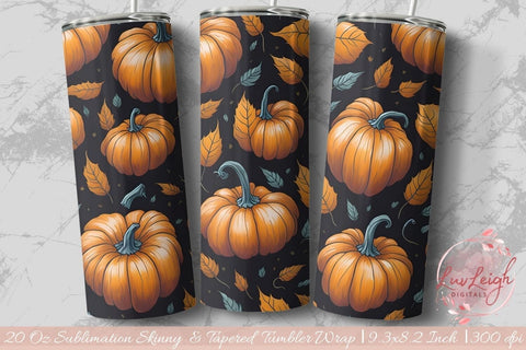 Fall Pumpkins Tumbler wrap Sublimation Luvleigh Digitals 