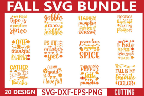 Fall Quotes Bundle, Fall Tshirt, Autumn Svg SVG BB Type Studios 