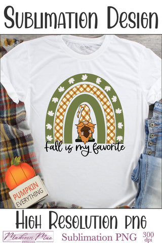 Fall Rainbow Gnome Sublimation PNG | Fall is my Favorite Sublimation Madison Mae Designs 