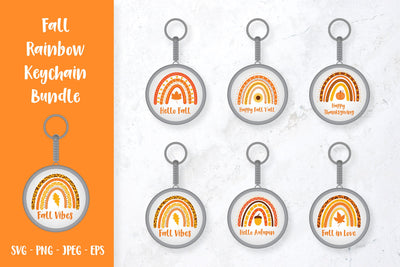 Fall rainbow keychain bundle SVG. Autumn keychain SVG LaBelezoka 